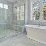marble and porcelain bathroom